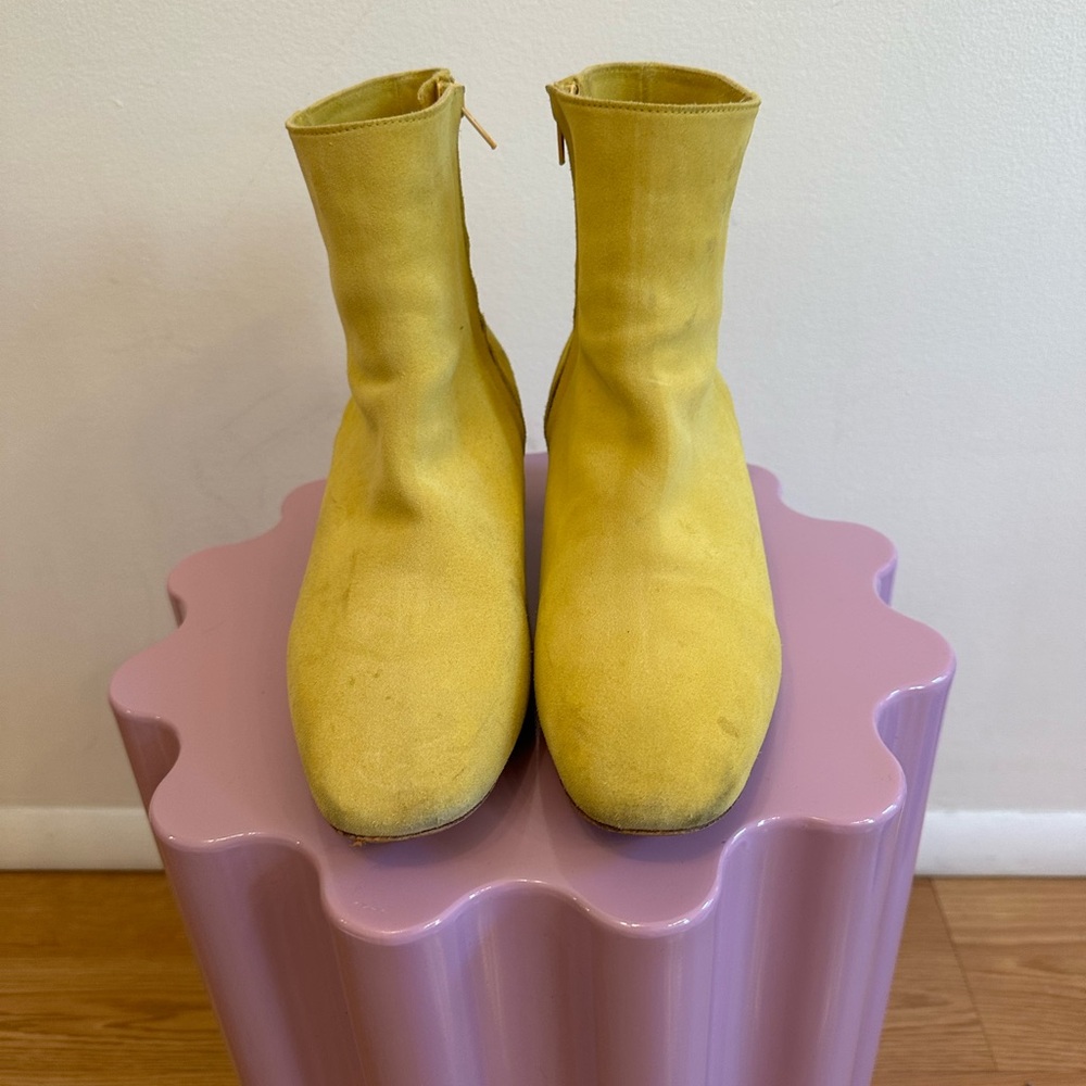 Marais USA Yellow Suede Ankle Boots sz 11 - Picture 2 of 4